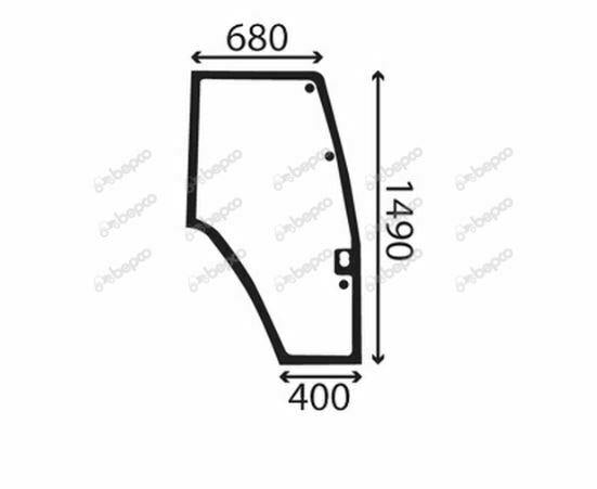 for, FIAT G, M series DOOR WINDOW RIGHT - CURVED - TINTED