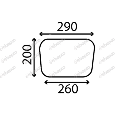 For MASSEY FERGUSON 200 LOWER REAR WINDOW FLAT - NON-TINTED