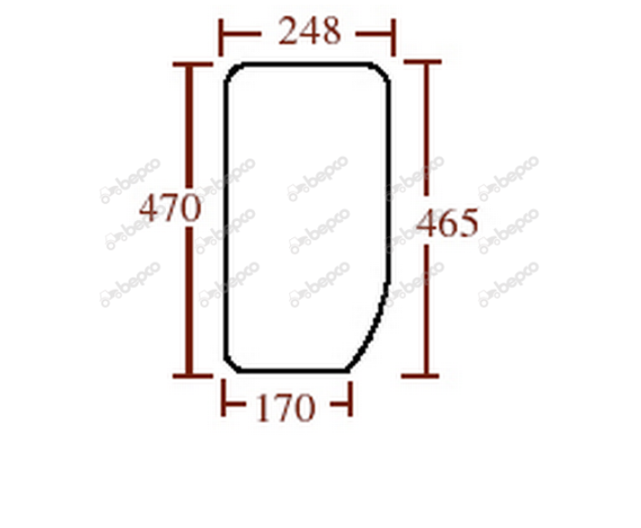 For FORD Q CAB LOWER FRONT GLASS RIGHT - FLAT - TINTED