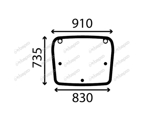 For DEUTZ ROOF WINDSHIELD CURVED - TINTED