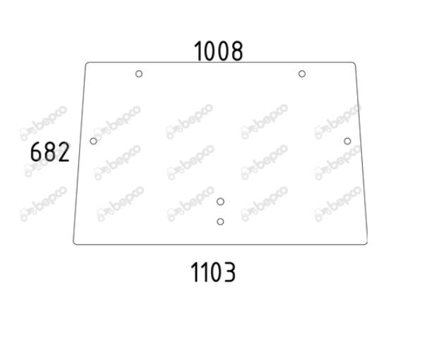 For DEUTZ OPENING FRONT WINDSHIELD CURVED - NON-TINTED