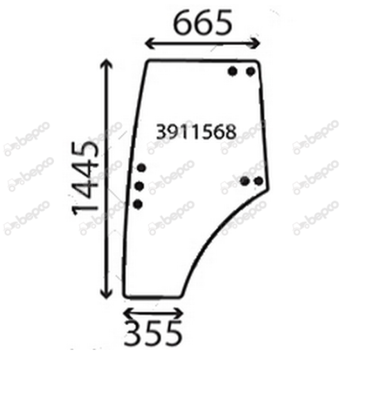 for, Zetor DOOR WINDOW LEFT - CURVED - TINTED – Gwynedd Farm Machinery Ltd