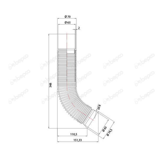 For JOHN DEERE 6020 EXHAUST FLEXIBLE HOSE