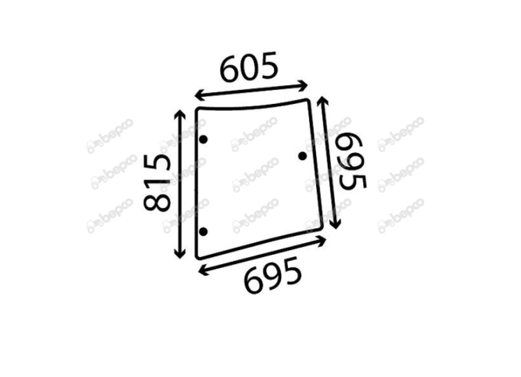 For MASSEY FERGUSON 5400 CORNER WINDOW RIGHT - CURVED - TINTED