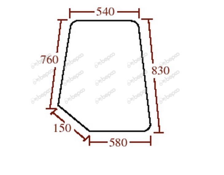 For FORD Q CAB UPPER DOOR WINDOW FLAT - TINTED