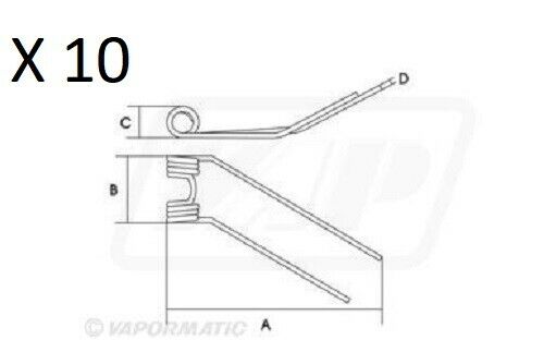 Deutz Fahr - KH2, KH4, KH6N, Centipede HAY TINE PACK of 10 Right Hand