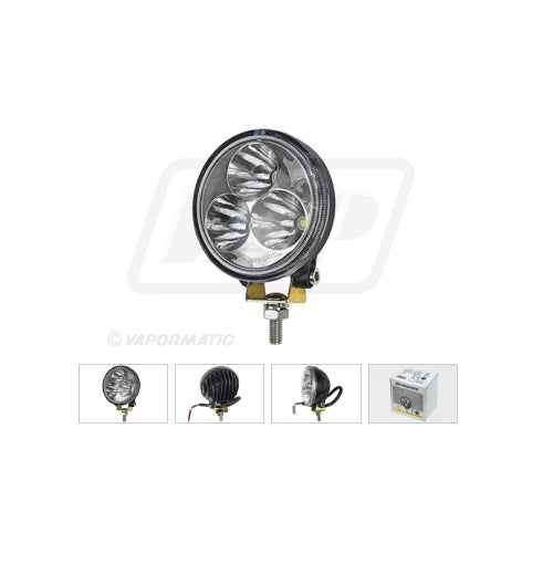 Round LED Worklight Tractor 600lm 12-24V Diameter: 83mm • Height: 95mm • Depth: 53mm