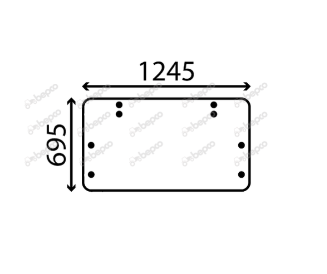 For MASSEY FERGUSON 240 250 REAR WINDOW FLAT - NON-TINTED