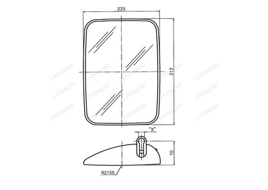 For LAMBORGHINI SAME MIRROR 320 x 230 mm