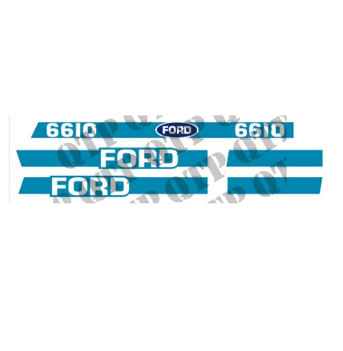 Ford 6610 Decal Kit - Blue & White