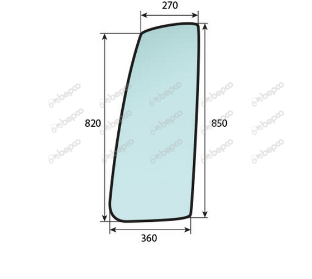 For DEUTZ SIDE WINDOW RIGHT - CURVED - TINTED