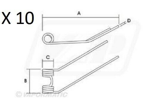 Deutz Fahr - KH2, KH4, KH6N, Centipede HAY TINE PACK of 10