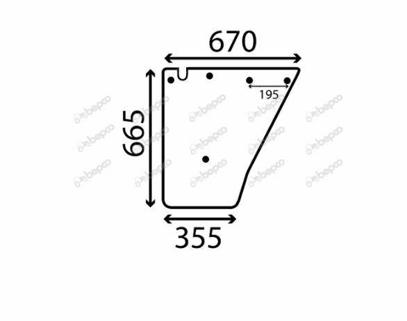 For FENDT Farmer 200  LOWER DOOR WINDOW FLAT - NON-TINTED