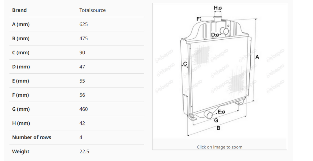 For CASE IH 85 95 4000 RADIATOR