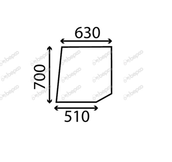 For CASE IHC 84 UPPER DOOR WINDOW LEFT - FLAT - NON-TINTED