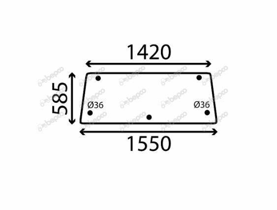 for, Zetor 3000, 4000, 5000, 6000, 7000 REAR WINDOW FLAT - NON-TINTED ...