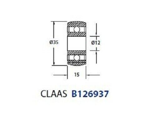 For CLASS LELY Roller  12 X 35 X 15.5 mm - COVERED WITH PLASTIC