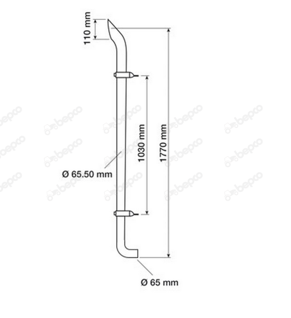 For JOHN DEERE 5020 6010 6020 EXHAUST PIPE WITH COLLAR