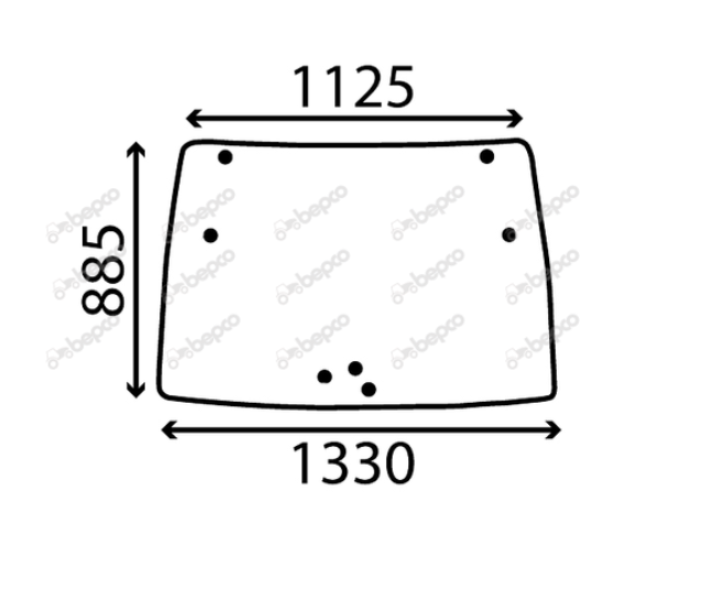 Deutz Cab Rear Window Glass