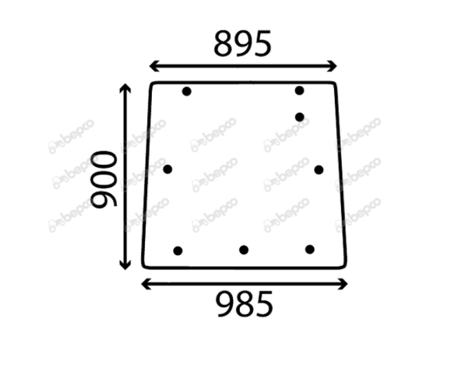 For MASSEY FERGUSON 3000 3100 3600 REAR WINDOW FLAT - TINTED