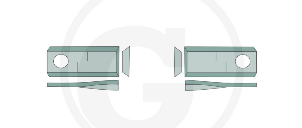 For Deutz Fahr, Niemeyer, PZ MOWER BLADES 98 X 40 (25) LEFT