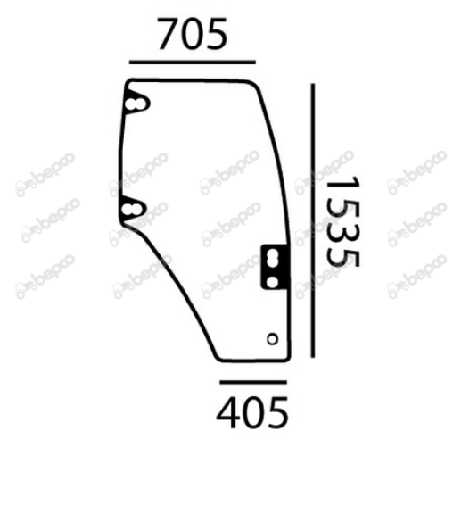 Ford New Holland RH Right Hand Door Glass - TL/TLA/TS/TM Series