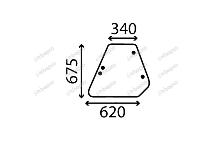 For FIAT 88 90 94 SIDE WINDOW FLAT - NON-TINTED
