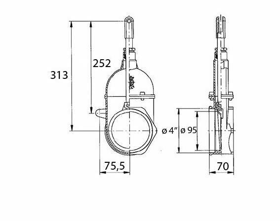 GATE VALVE - MEDIUM DUTY 4'' - DOUBLE THREADED