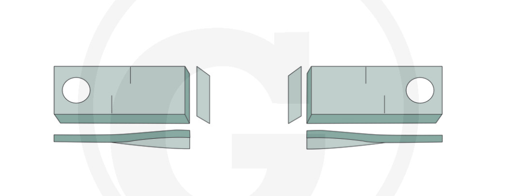 For JF - Stoll, Pöttinger MOWER BLADES 98 X 48mm (25) Right