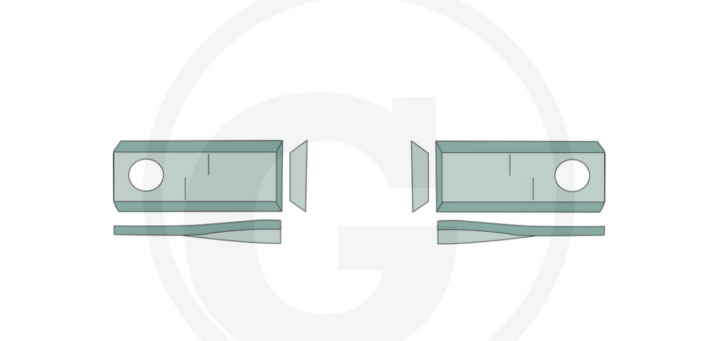 For Kuhn,ICH, John Deere, New Holland, Pöttinger, PZ MOWER BLADES 93 X 40 (25) RIGHT