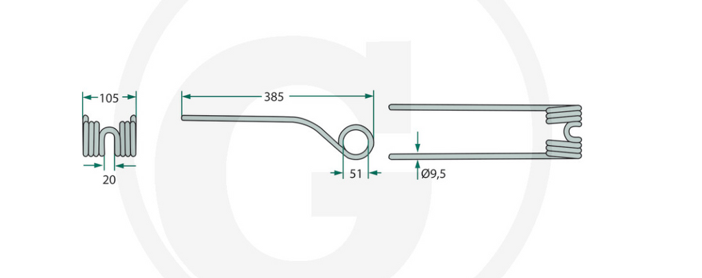 For 	JF - Stoll Rotary Tedder Tine PACK OF 5 Z SPEED