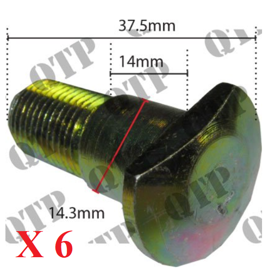 For Massey Ferguson Wheel Stud TE 20 Front - PACK OF 6