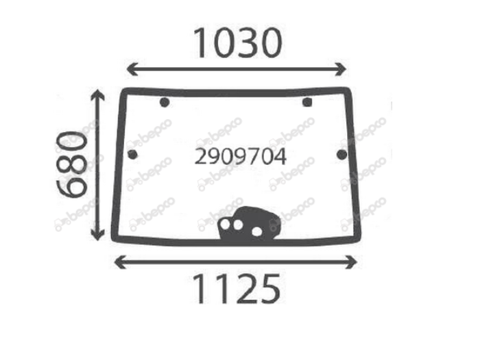 For DEUTZ OPENING FRONT WINDSHIELD CURVED - TINTED