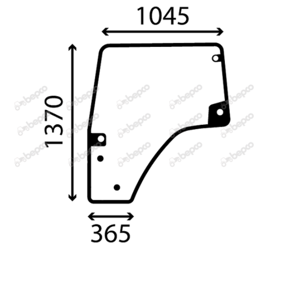 For DEUTZ DOOR GLASS LEFT - CURVED - TINTED