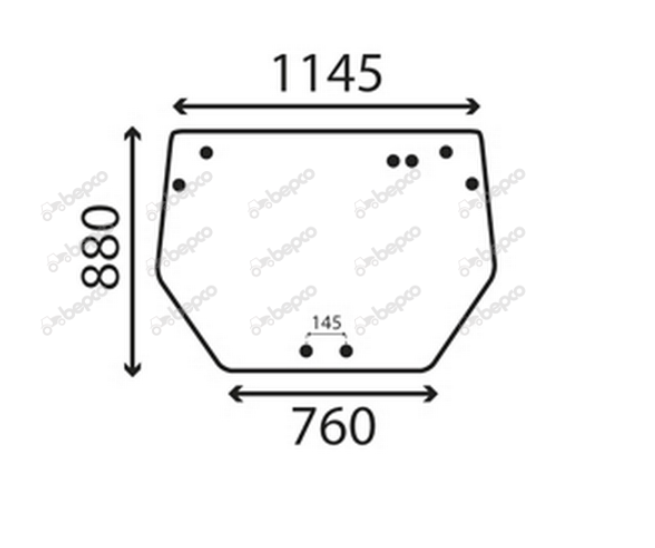 For DEUTZ REAR WINDOW CURVED - NON-TINTED