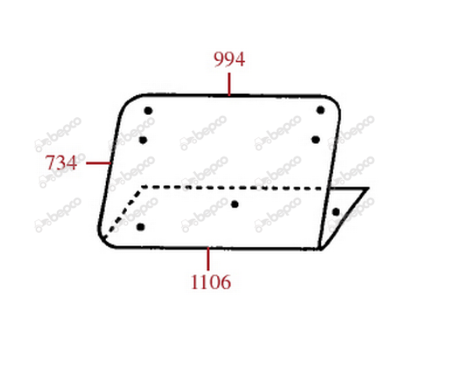 For FIAT 88 90 94 REAR WINDOW CURVED - NON-TINTED