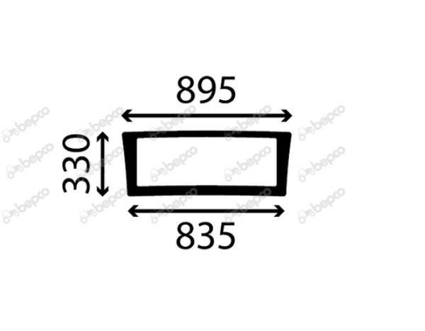 For DEUTZ LOWER REAR WINDOW CURVED - TINTED