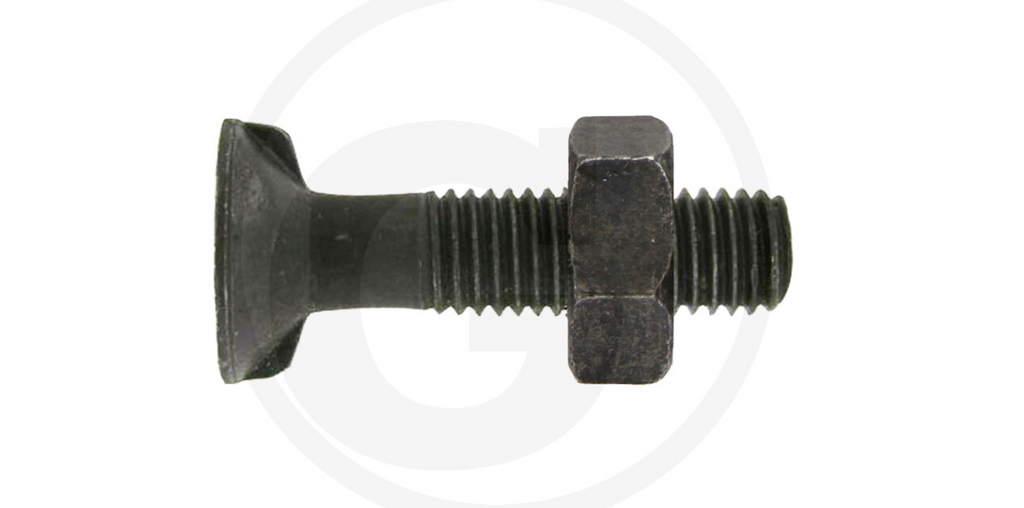 Plough bolts with 2 lugs DIN 11014 and hexagon nut 8.8 M16 X 90 PACK OF 25