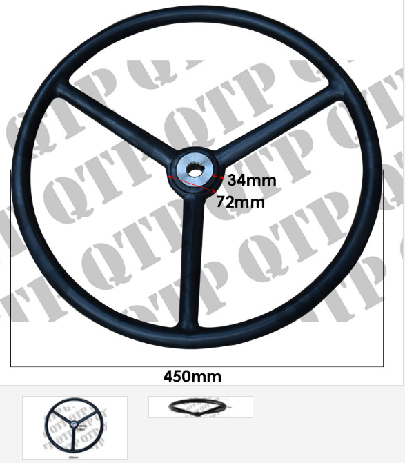 For Case IHC B Series B250, B275, B414 Steering Wheel Key Way Smooth Finish