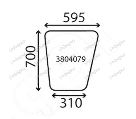 For MASSEY FERGUSON 500 SERIES LOWER DOOR GLASS FLAT - NON-TINTED