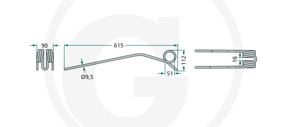 For KUHN SWATHER TINE X 10