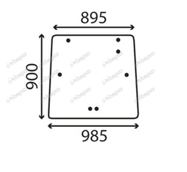 For MASSEY FERGUSON 3000 3100 3600 SERIES REAR WINDOW FLAT - TINTED