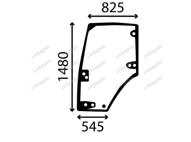 For CASE IH MAGNUM DOOR WINDOW LEFT - CURVED - TINTED