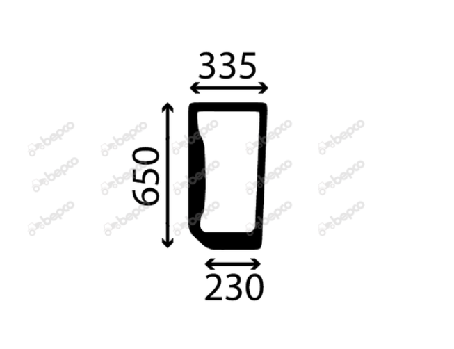 For FORD NEW HOLLAND 35's TL LOWER FRONT GLASS LEFT - FLAT - TINTED