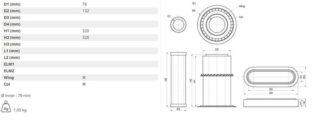 For MASSEY FERGUSON 200 500 600 SERIES OUTER AIR FILTER