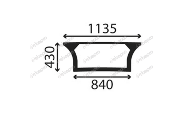 For DEUTZ LOWER REAR WINDOW CURVED - TINTED