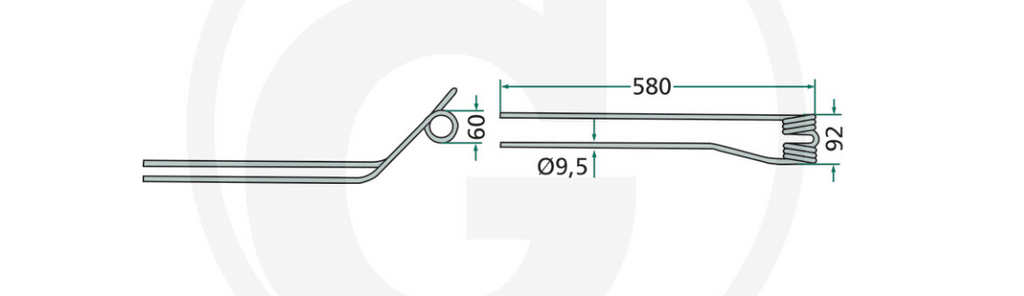 For KRONE KS Swather Tine Right, Inner PACK OF 4