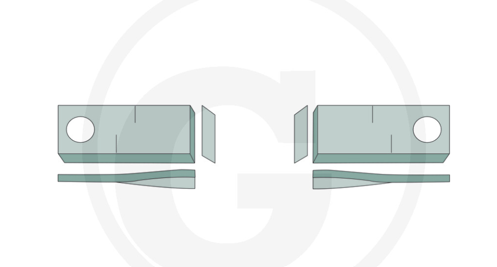 For Fella, Lely, Pöttinger, Vicon, Kuhn, PZ MOWER BLADES 120 x 48 (25) LEFT