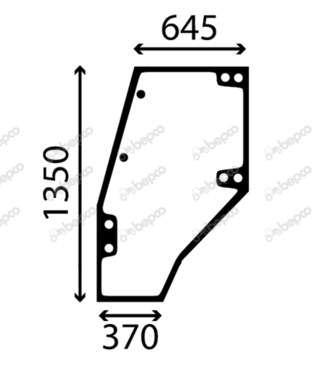 For DEUTZ DX3 AGROPRIMA AGROXTRA DOOR WINDOW GLASS LEFT - CURVED - TINTED
