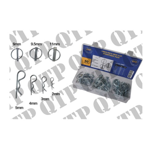 Bag of Assorted R Clips & Lynch Pins - pack of 50